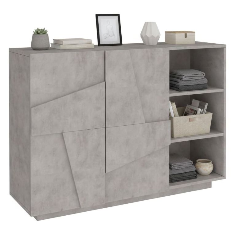 Credenza cemento 121x38x86h cm 2 ante - Acab
