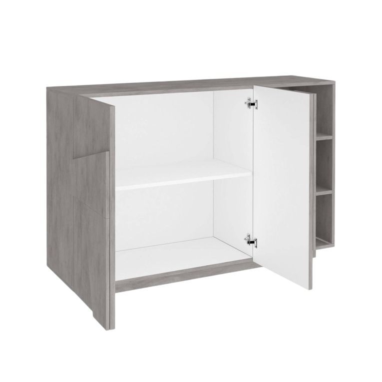 Credenza cemento 121x38x86h cm 2 ante - Acab