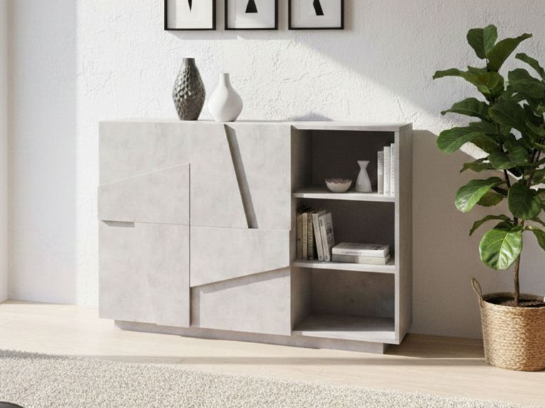 Credenza cemento 121x38x86h cm 2 ante - Acab