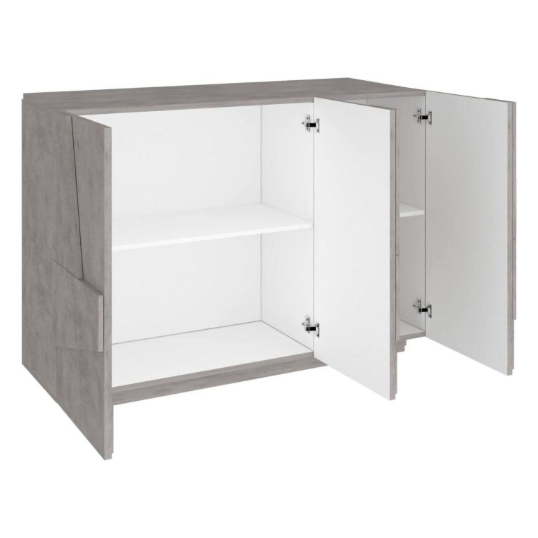 Credenza cemento 121x38x86h cm 3 ante - Axl