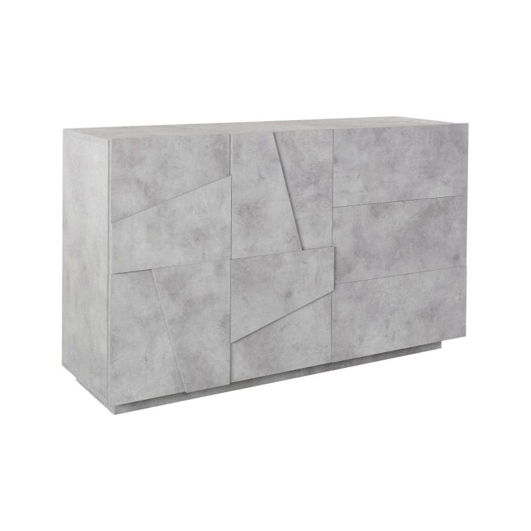 Credenza cemento 142x44x86h cm 2 ante e 3 cassetti - Aydee