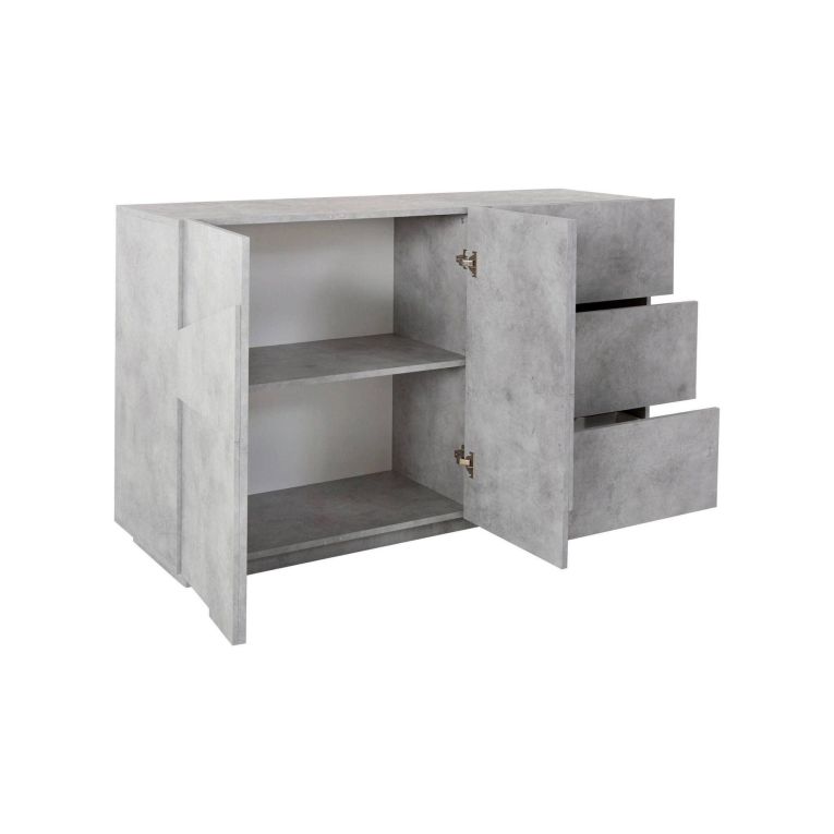 Credenza cemento 142x44x86h cm 2 ante e 3 cassetti - Aydee