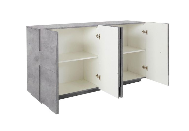 Credenza cemento 162x44x86h cm 4 ante - Augusto