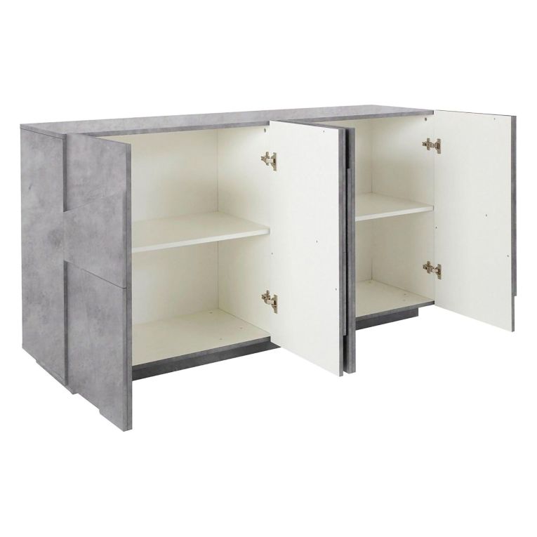 Credenza cemento 162x44x86h cm 4 ante - Augusto
