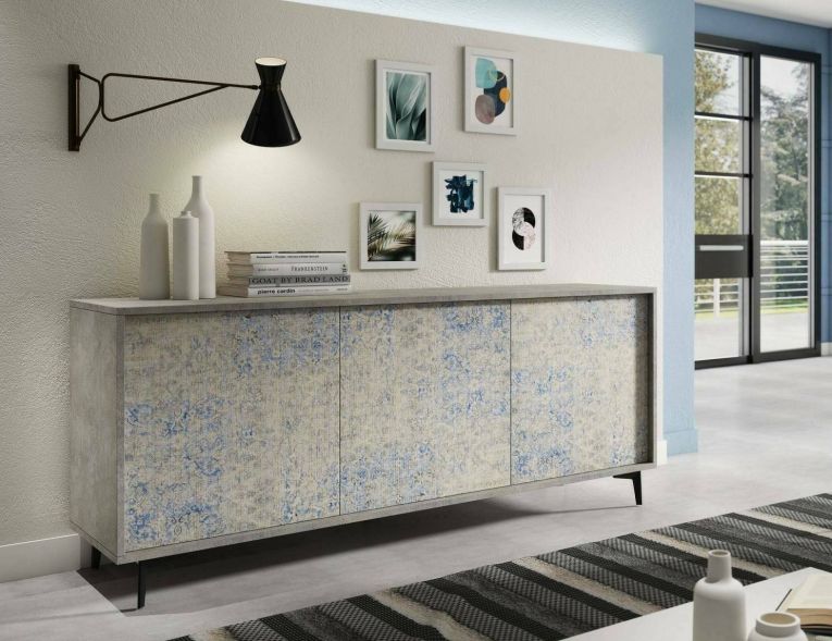 Credenza cemento 184x45x77h cm 3 ante - Aminda