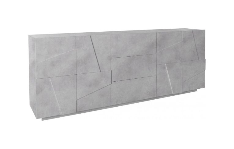 Credenza cemento 224x44x86h cm 4 ante e 3 cassetti - Zeus