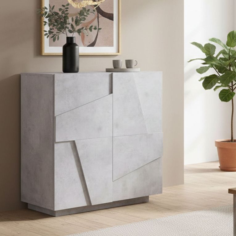 Credenza cemento 81x44x86h cm 2 ante - Arli