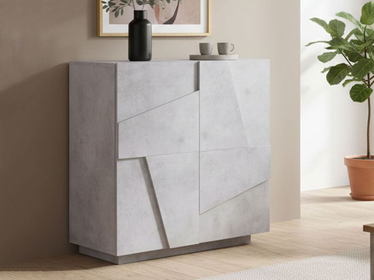 Credenza cemento 81x44x86h cm 2 ante - Arli