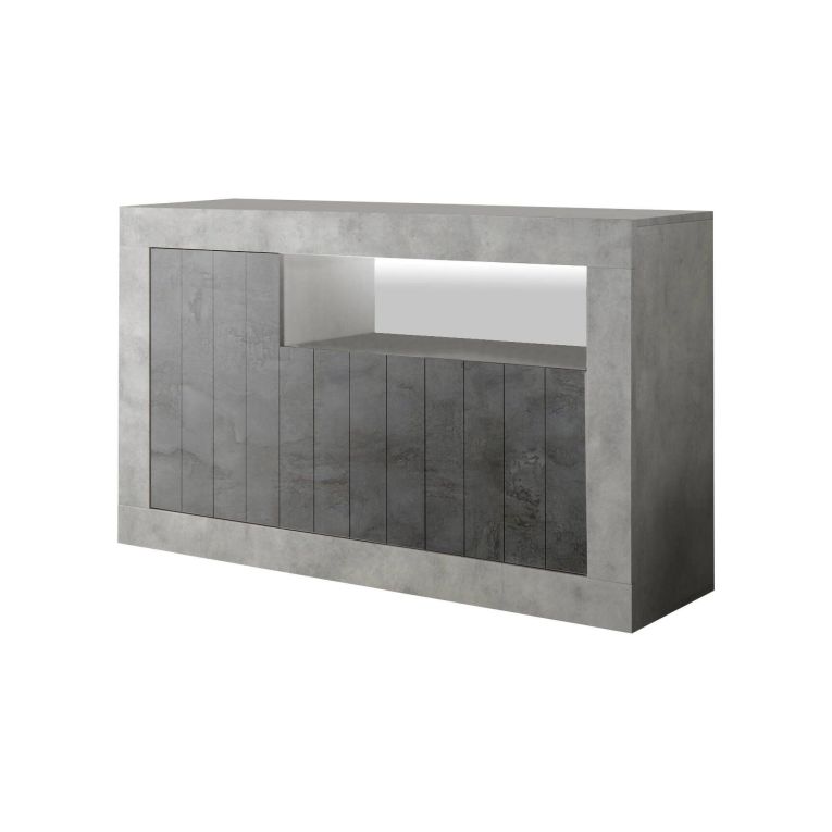 Credenza cemento e ardesia 138x42x86h cm 3 ante - Dolphin