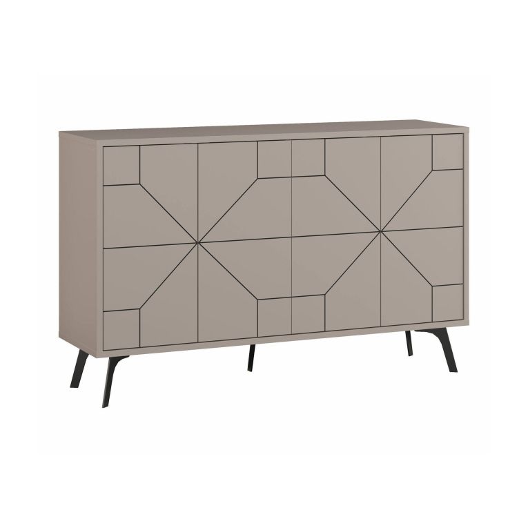 Credenza Chiron, Buffet da soggiorno, Madia da salotto, Dispensa da cucina, 123x35 h62 cm, Beige