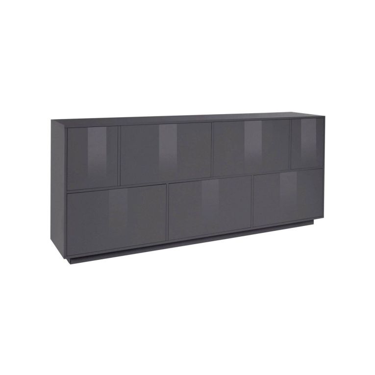 Credenza Clinoumite, cm 200x41h86, Antracite lucido