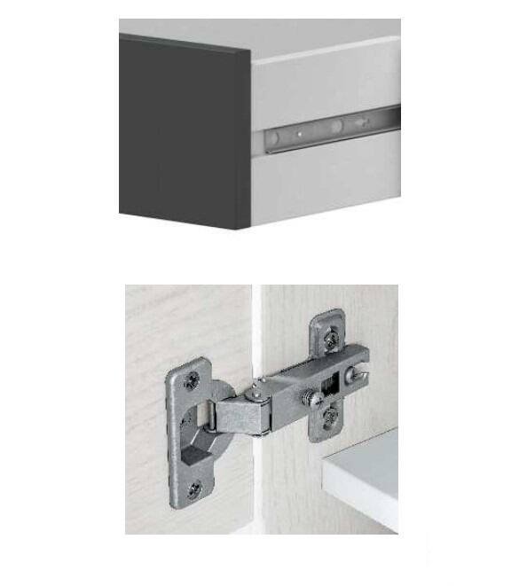 Credenza Concord, Madia moderna a 2 ante e 3 cassetti, Buffet da soggiorno, Mobile porta TV, Madia per salotto, 154x41h74 cm, Rovere nodi e Antracite