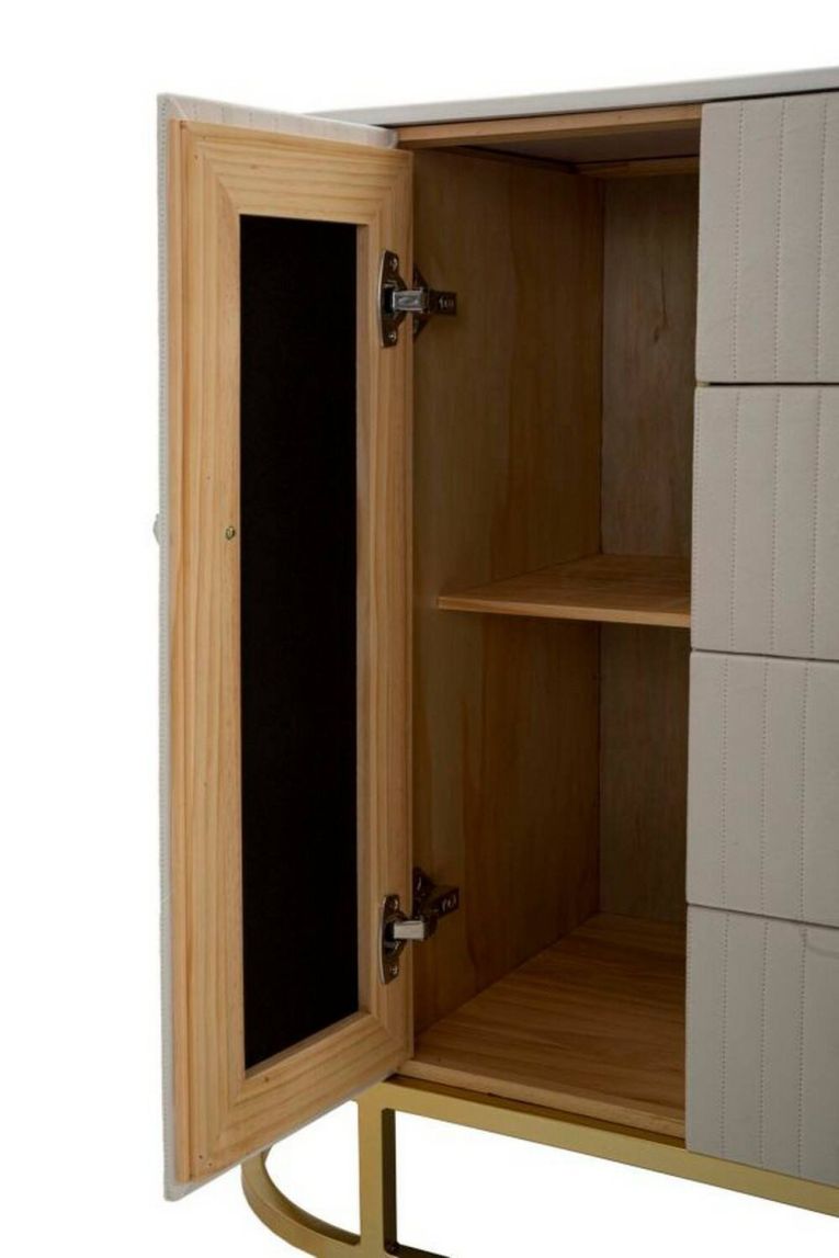 Credenza crema e bianca 120x40x85h cm 2 ante e 4 cassetti - Lodovico
