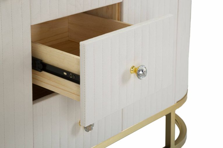 Credenza crema e bianca 120x40x85h cm 2 ante e 4 cassetti - Lodovico