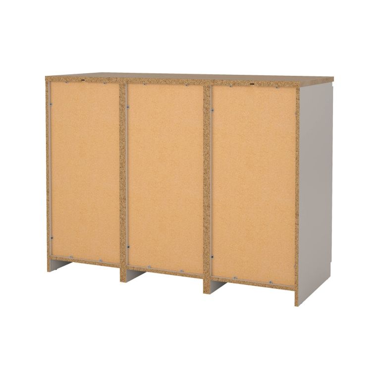 Credenza Crodo, buffet da soggiorno con 2 ante e 4 cassetti, madia da salotto e dispensa da cucina, 121x50 h91 cm, Beige