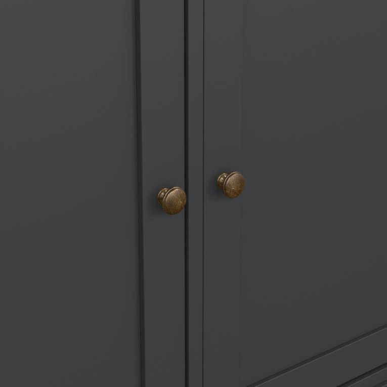 Credenza Frederique, Buffet da soggiorno, Madia da salotto, Dispensa da cucina, 46x144 h92 cm, Grigio