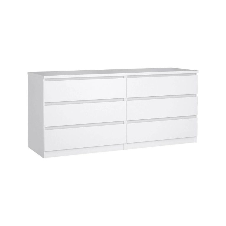 Credenza Giselle, Buffet da soggiorno, Madia da salotto, Dispensa da cucina, 154x50 h70 cm, Bianco