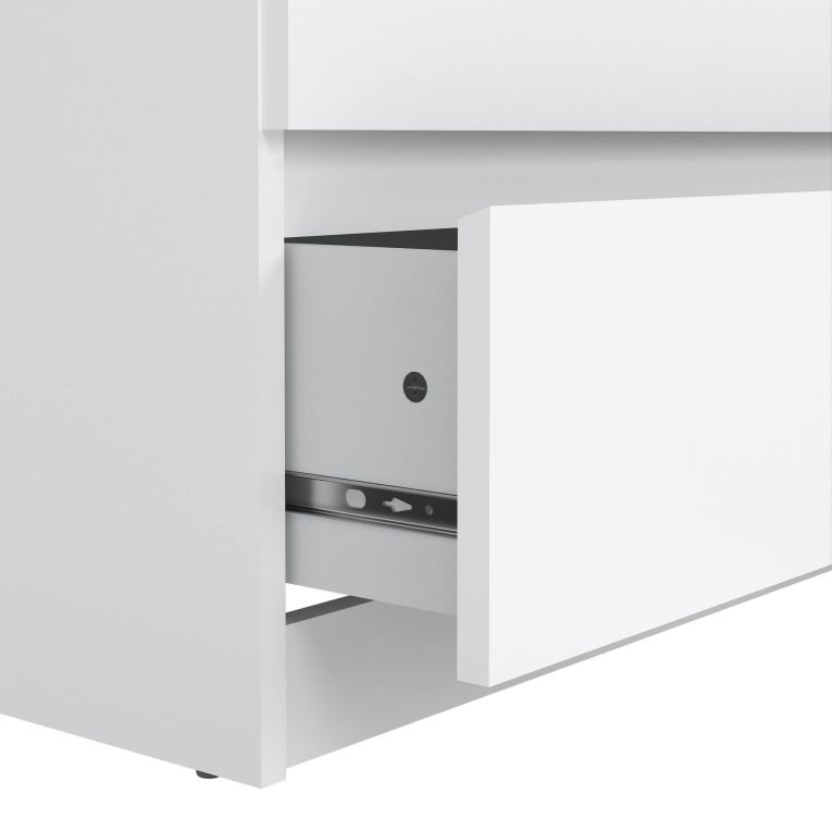 Credenza Giselle, Buffet da soggiorno, Madia da salotto, Dispensa da cucina, 154x50 h70 cm, Bianco