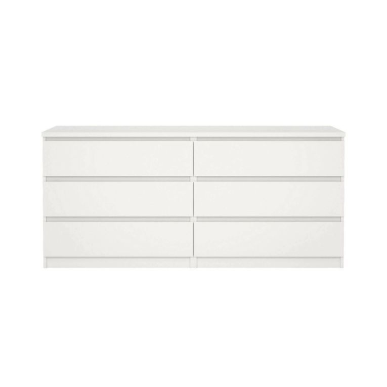 Credenza Giselle, Buffet da soggiorno, Madia da salotto, Dispensa da cucina, 50x154 h70 cm, Bianco