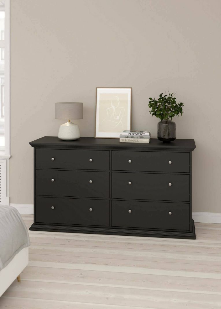 Credenza Gladys, Buffet da soggiorno, Madia da salotto, Dispensa da cucina, 52x163 h88 cm, Nero