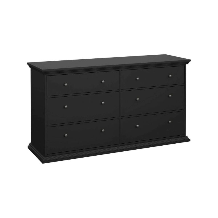 Credenza Gladys, Buffet da soggiorno, Madia da salotto, Dispensa da cucina, 52x163 h88 cm, Nero