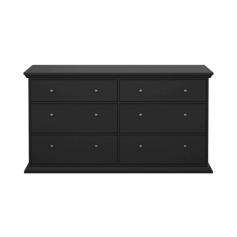 Credenza Gladys, Buffet da soggiorno, Madia da salotto, Dispensa da cucina, 52x163 h88 cm, Nero