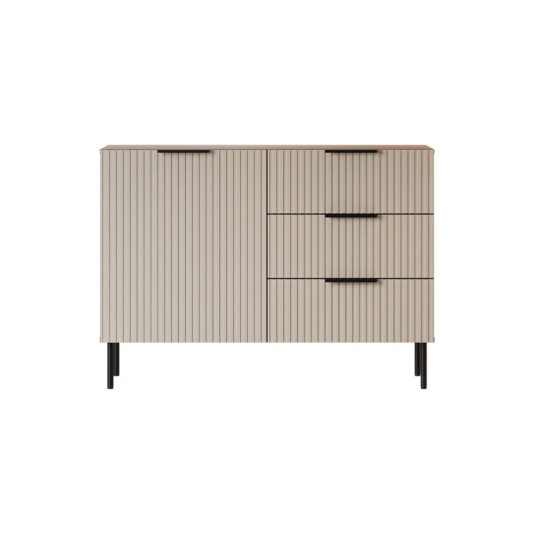 Credenza Grado, 104x42 h75 cm, Noce e Beige