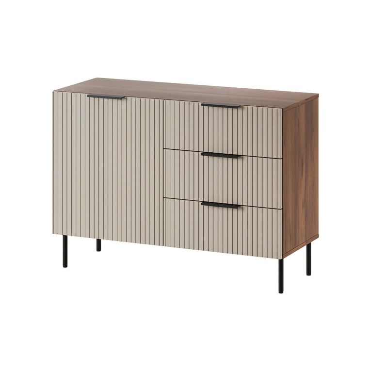 Credenza Grado, 104x42 h75 cm, Noce e Beige