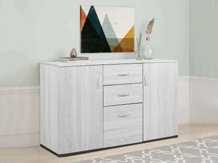 Credenza grigia 120x40x82h cm 3 ante e 2 cassetti - Apocalypse