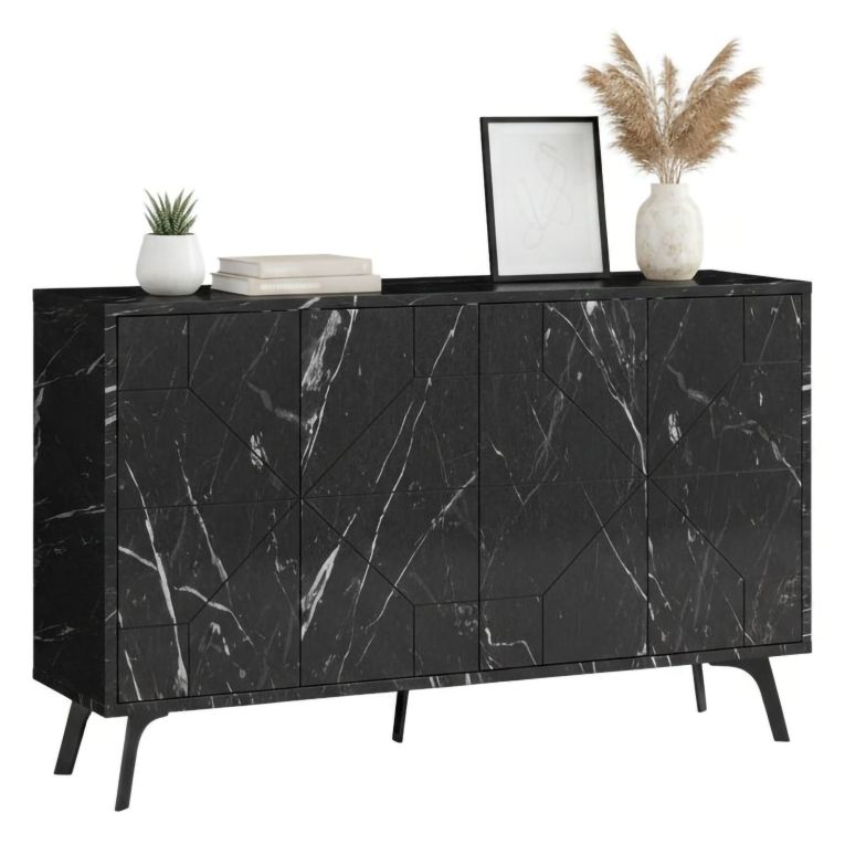 Credenza grigia 123x35x77h cm 6 ante - Earl