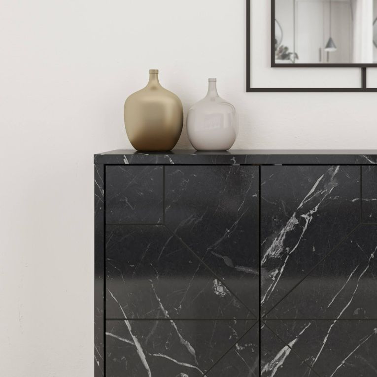 Credenza grigia 123x35x77h cm 6 ante - Earl