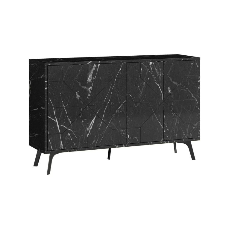 Credenza grigia 123x35x77h cm 6 ante - Earl