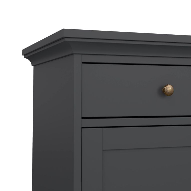 Credenza grigia 143x46x91h cm 3 ante e 3 cassetti - Asola