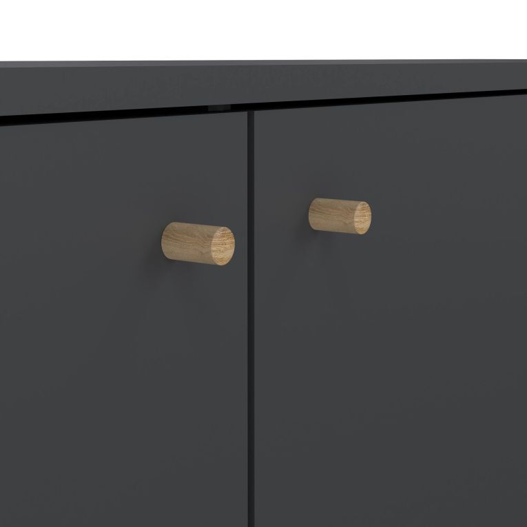 Credenza grigia 147x39x81h cm 2 ante e 3 cassetti - Erina