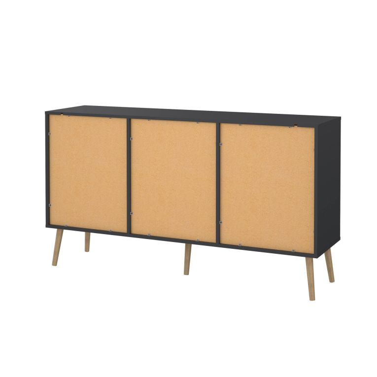 Credenza grigia 147x39x81h cm 2 ante e 3 cassetti - Erina