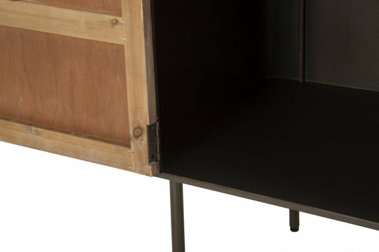 Credenza grigia e marrone 145x47x76h cm 2 ante e 3 cassetti - Jones