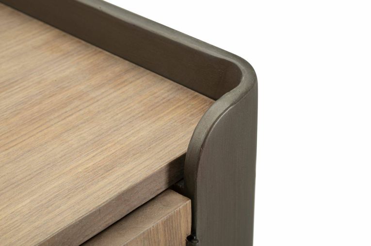 Credenza grigia e marrone 145x47x76h cm 2 ante e 3 cassetti - Jones