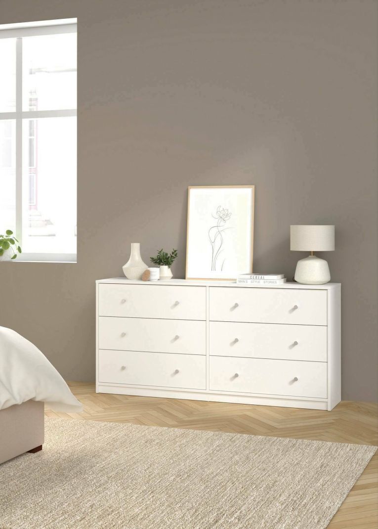 Credenza Janine, Buffet da soggiorno, Madia da salotto, Dispensa da cucina, 30x143 h68 cm, Bianco