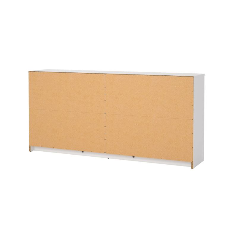 Credenza Janine, Buffet da soggiorno, Madia da salotto, Dispensa da cucina, 30x143 h68 cm, Bianco