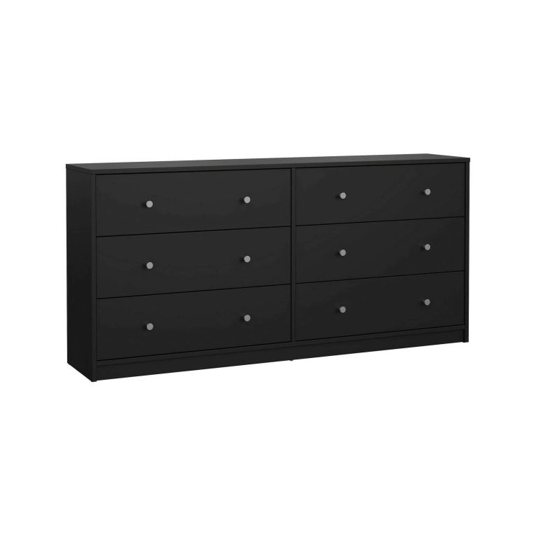Credenza Janine, Buffet da soggiorno, Madia da salotto, Dispensa da cucina, 30x143 h68 cm, Nero