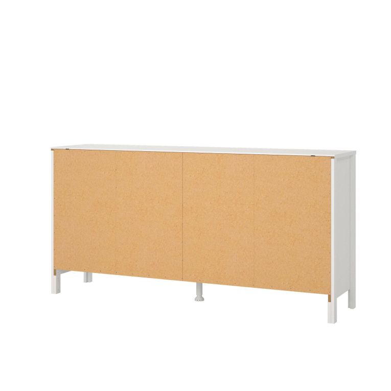 Credenza Josette, Buffet da soggiorno, Madia da salotto, Dispensa da cucina, 38x160 h80 cm, Bianco