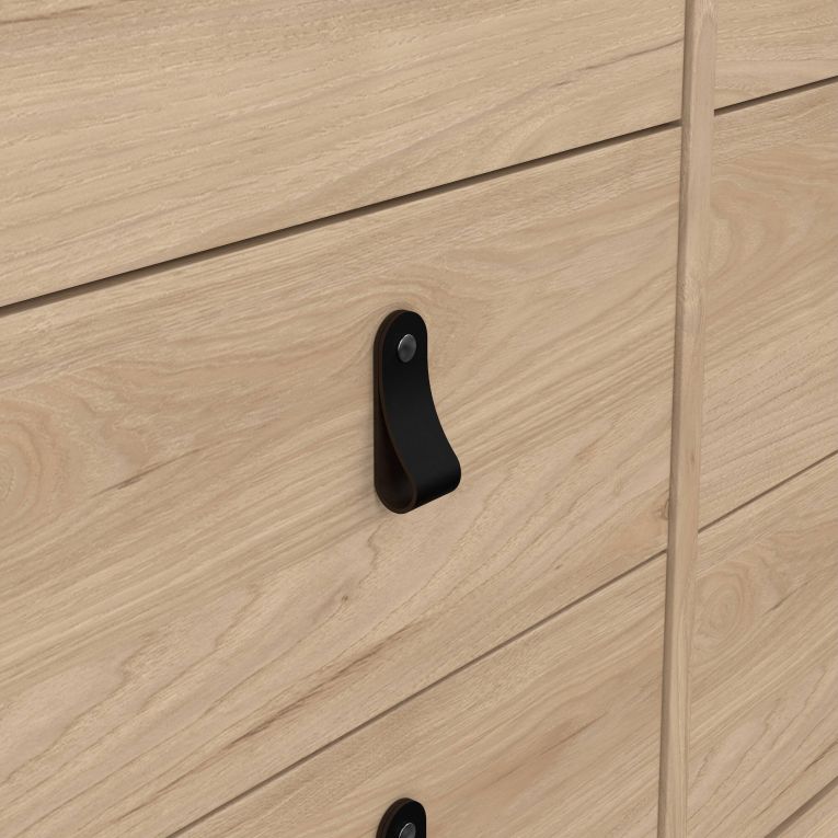 Credenza Josette, Buffet da soggiorno, Madia da salotto, Dispensa da cucina, 38x160 h80 cm, Rovere