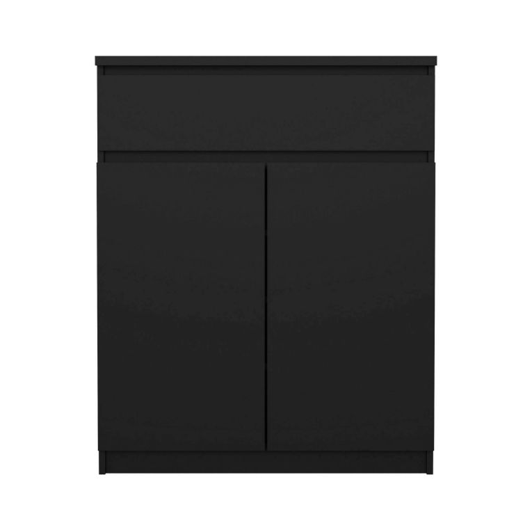 Credenza Julienne, Buffet da soggiorno, Madia da salotto, Dispensa da cucina, 40x80 h100 cm, Nero