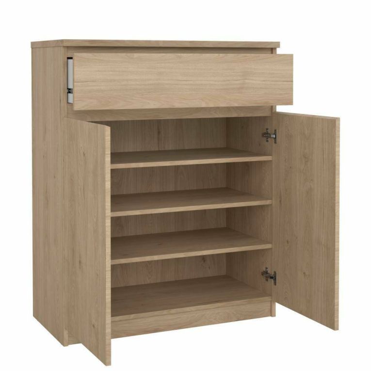 Credenza Julienne, Buffet da soggiorno, Madia da salotto, Dispensa da cucina, 40x80 h100 cm, Rovere