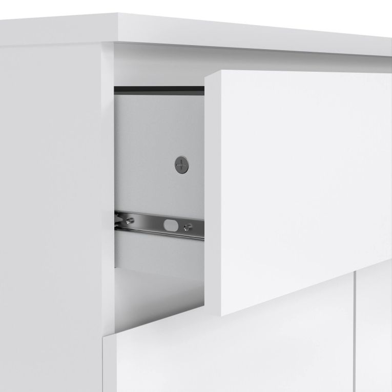 Credenza Julienne, Buffet da soggiorno, Madia da salotto, Dispensa da cucina, 80x40 h100 cm, Bianco