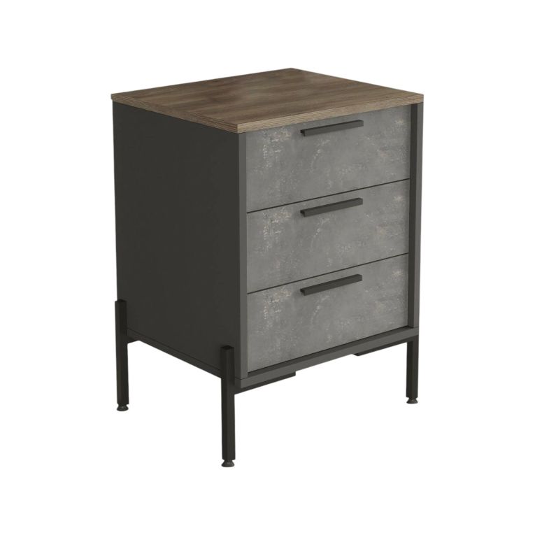Credenza Kornephoros, Buffet da soggiorno, Madia da salotto, Dispensa da cucina, 54x45 h70 cm, Marrone e Grigio