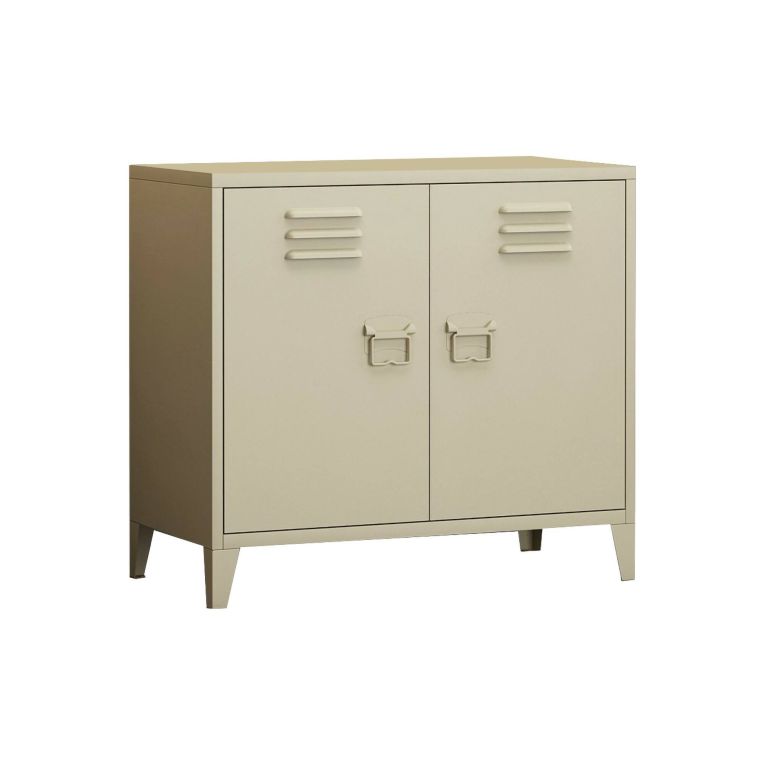 Credenza Lampone, Buffet da soggiorno, Madia da salotto, Dispensa da cucina, 80x40 h73 cm, Panna