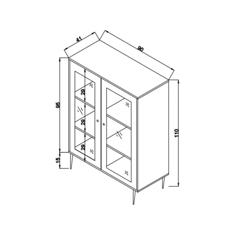 Credenza legno chiaro 90x40x110h cm 2 ante - Diodata