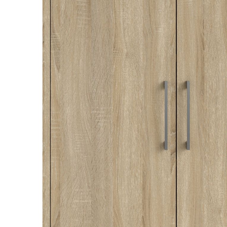 Credenza Leocadie, Buffet da soggiorno, Madia da salotto, Dispensa da cucina, 89x40 h113 cm, Quercia
