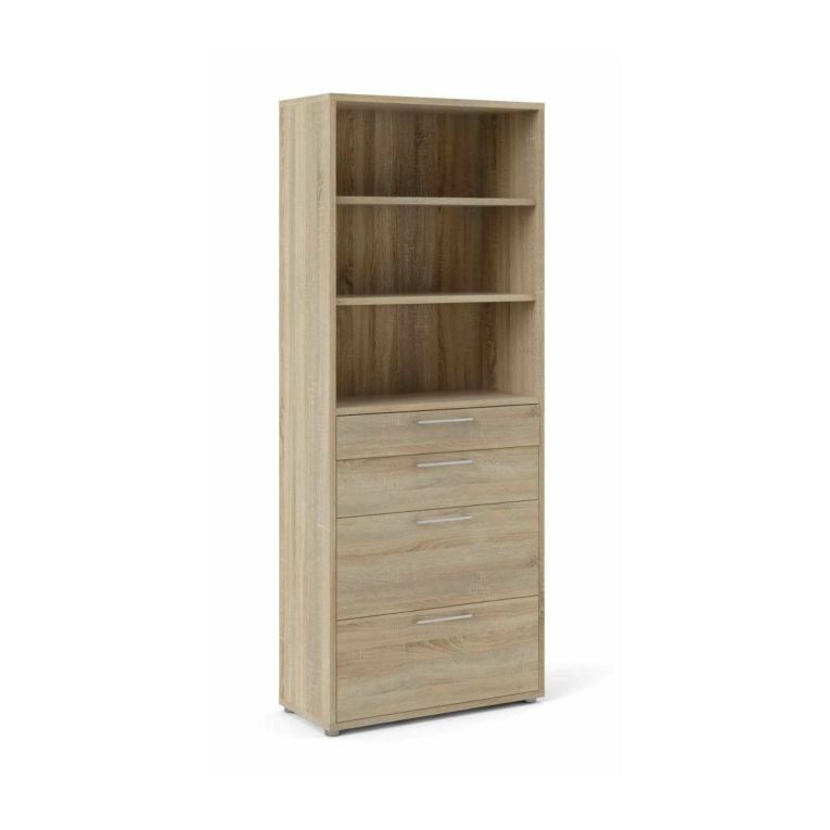 Credenza Loise, Buffet da soggiorno, Madia da salotto, Dispensa da cucina, 89x40 h222 cm, Quercia